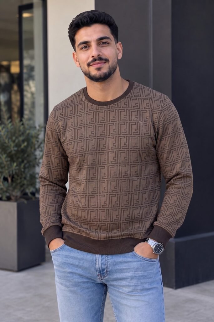 Pack 2 sweats Fendi homme Noir & Marron en premium mouton Turc